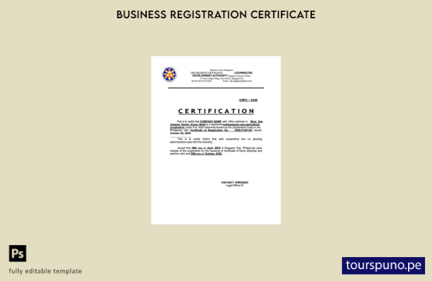 listo para imprimir Certificado de buena reputación de Filipinas Plantilla de  1